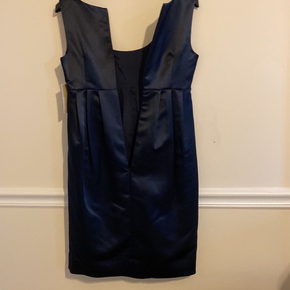 NWT Michael Kors Sz 2 Satin Navy Blue (Black?) Dress Party Prom Wedding Party MK - Picture 4 of 16